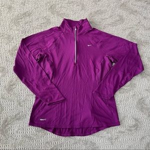 EUC Women's Nike Fit Long Sleeve Quarter Zip Pullover Top size Medium